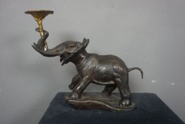 Sculpture of elephant in bronze H24x24