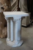 Monumental base in white marble H117x74x74