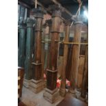 Couple columns in wood based in stone H270