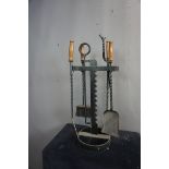 Fireplace set in wrought iron H75X31