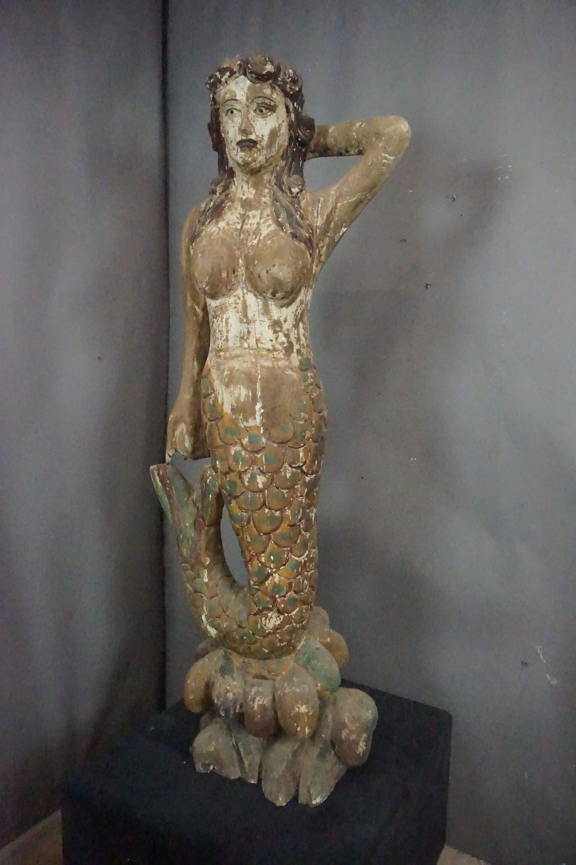 Mermaid in wood H160x55