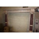 Fireplace in brown marble 19th H146x184x36