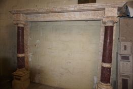 Fireplace in brown marble 19th H146x184x36