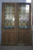 Double door with fire glass H225x153