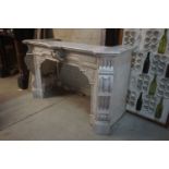 Fireplace in white marble H180x189x42