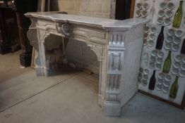 Fireplace in white marble H180x189x42