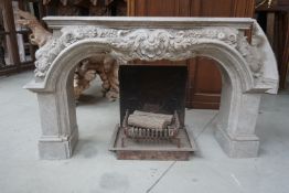 Fireplace in gray marble H126x210x43