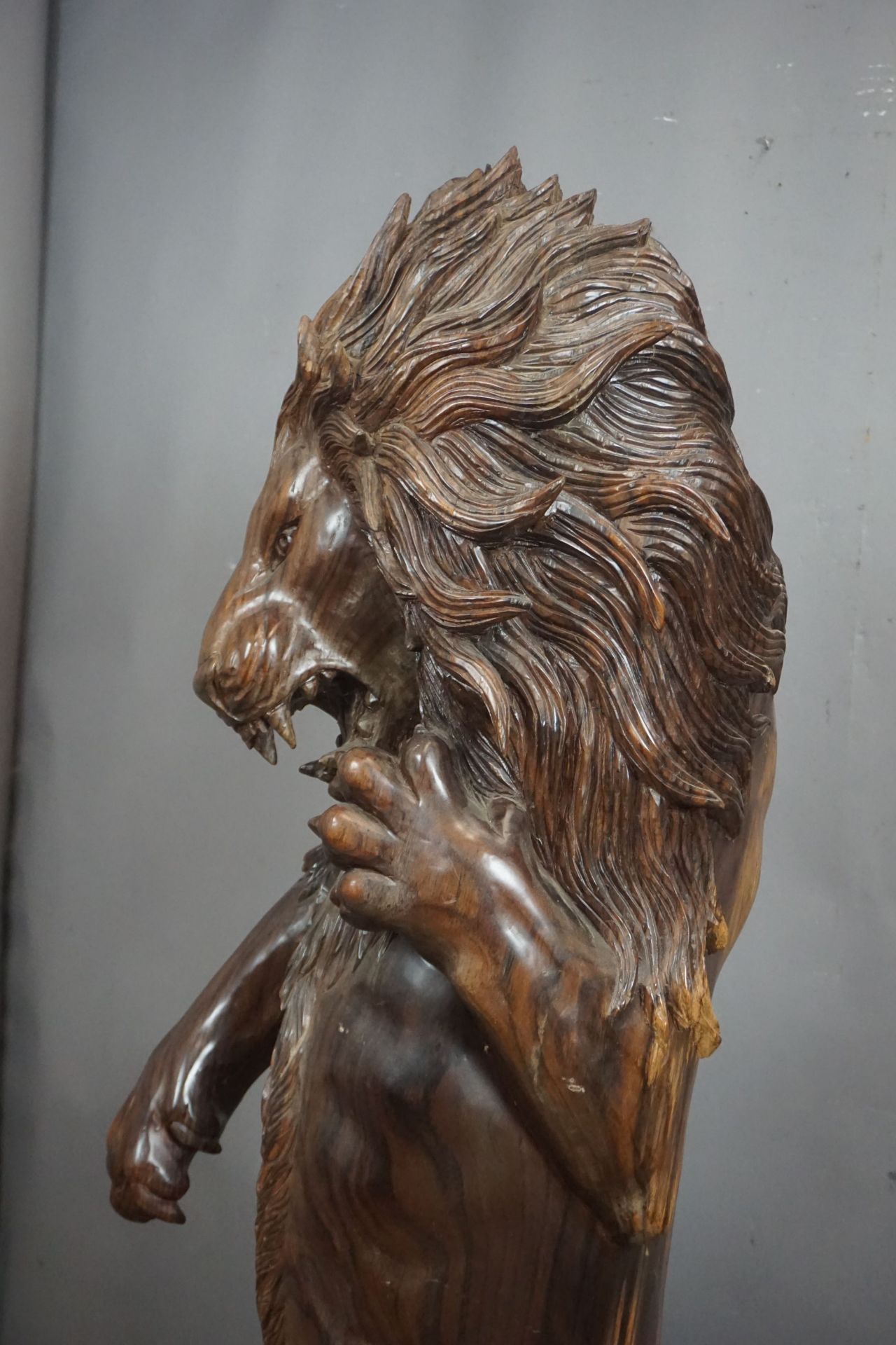 Lion, decorative sculpture in wood H159X100 - Image 7 of 8