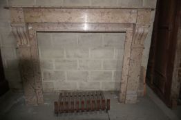 Fireplace in brown marble 19th H102x128x36