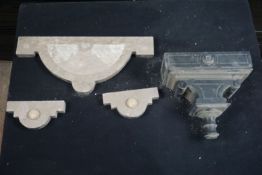 Lot ornaments in marble