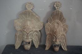 Africa, art tribal, paire of masks H43