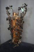 Decorative vase with forging in the style of Louis van Boeckel in copper and wrought iron H90x53