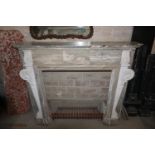 Fireplace in gray marble 19th H126x150x65