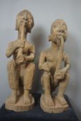 Tribal art couple of sculptures in wood H62