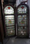 Couple bent windows with fire glass H192X67