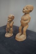Africa, 2 sculptures in wood H30 / 22