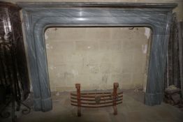 Fireplace in gray marble 19th H110x144x38