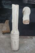 Decorative base in plaster H135, in 2 pieces