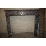 Fireplace in Rose Marble 19th H106x120x38