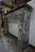 Fireplace in marble, gray H121x174x35