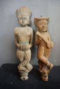 Paire of Indian sculptures H55