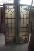 Lot (3) glass windows with lead glass H180x123
