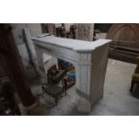 Fireplace in white marble H109x154x60