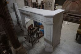 Fireplace in white marble H109x154x60