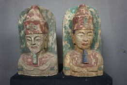 Mongolia, Tribal Art, Couple Bustes of Pharaoh H50