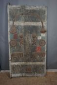 Africa, sculpted panel / door in wood, Dogon tribe in Mali H195X96