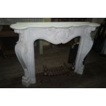 Fireplace in white marble H114x150x30