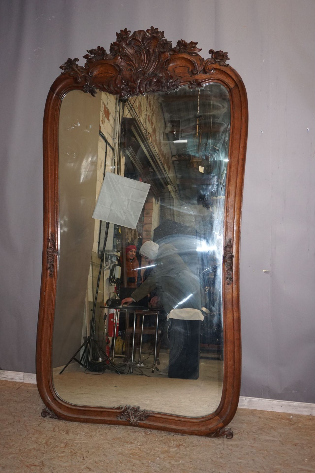 Monumental mirror with finely sculpted frame H233x120