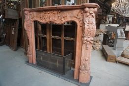 Fireplace in Rose Marble H166x215x38
