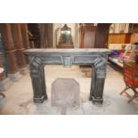 Fireplace in bluestone H125x179x46