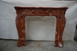Fireplace in red marble 18th H113x145x27