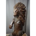 Lion, decorative sculpture in wood H159X100