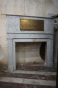Fireplace in white marble with oven 19th H138x129x38