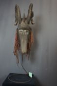 Africa mask in wood on base H120