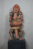 African sculpture with phallus presentation H70