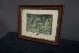 Decorative frame, own handcrafts, from wood and cardboard H31x38