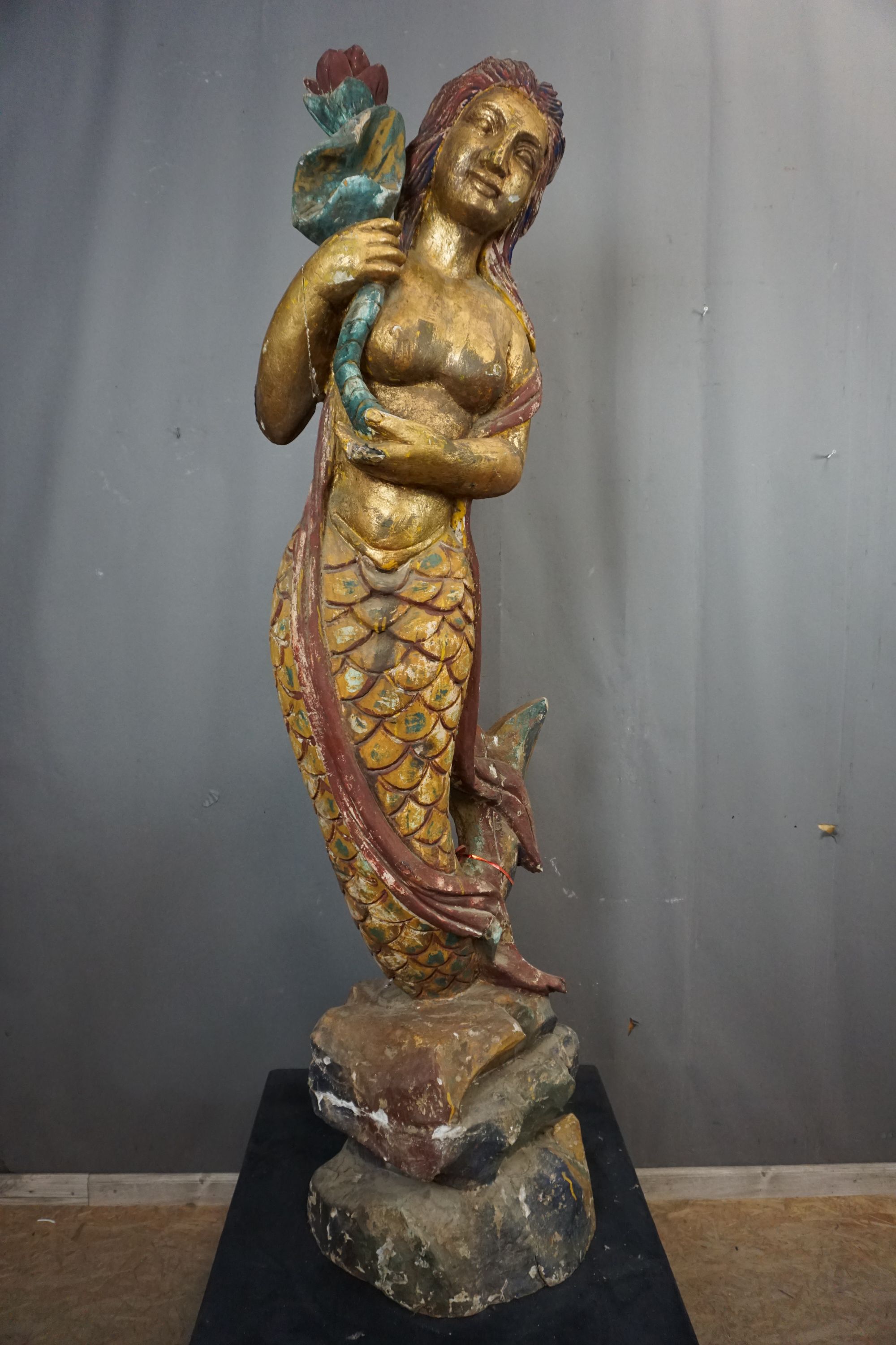 Mermaid in wood H170