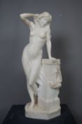 Sculpture in white marble H65