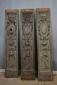 Serie of decorative panels in wood 19th H155x30