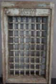 Window / grille in wood and wrought iron H80x47