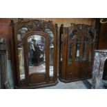 Paire of cupboards Style Art Nouveau in wood H200X135x45