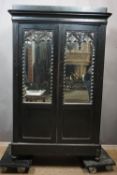 Neo-gothic, two-door cupboard with integrated mirrors H193x113x42