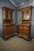 Couple Art Deco furniture with fire glass H230X110X51
