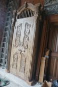 Special double door with top light in wood and wrought iron H270X108