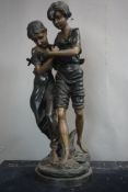 Couple children in bronze H71