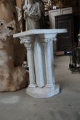 Monumental base in white marble H117x74x74